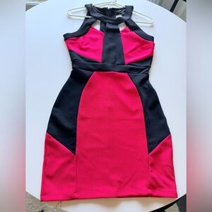 VENUS Striking Red and Black Cutout Dress